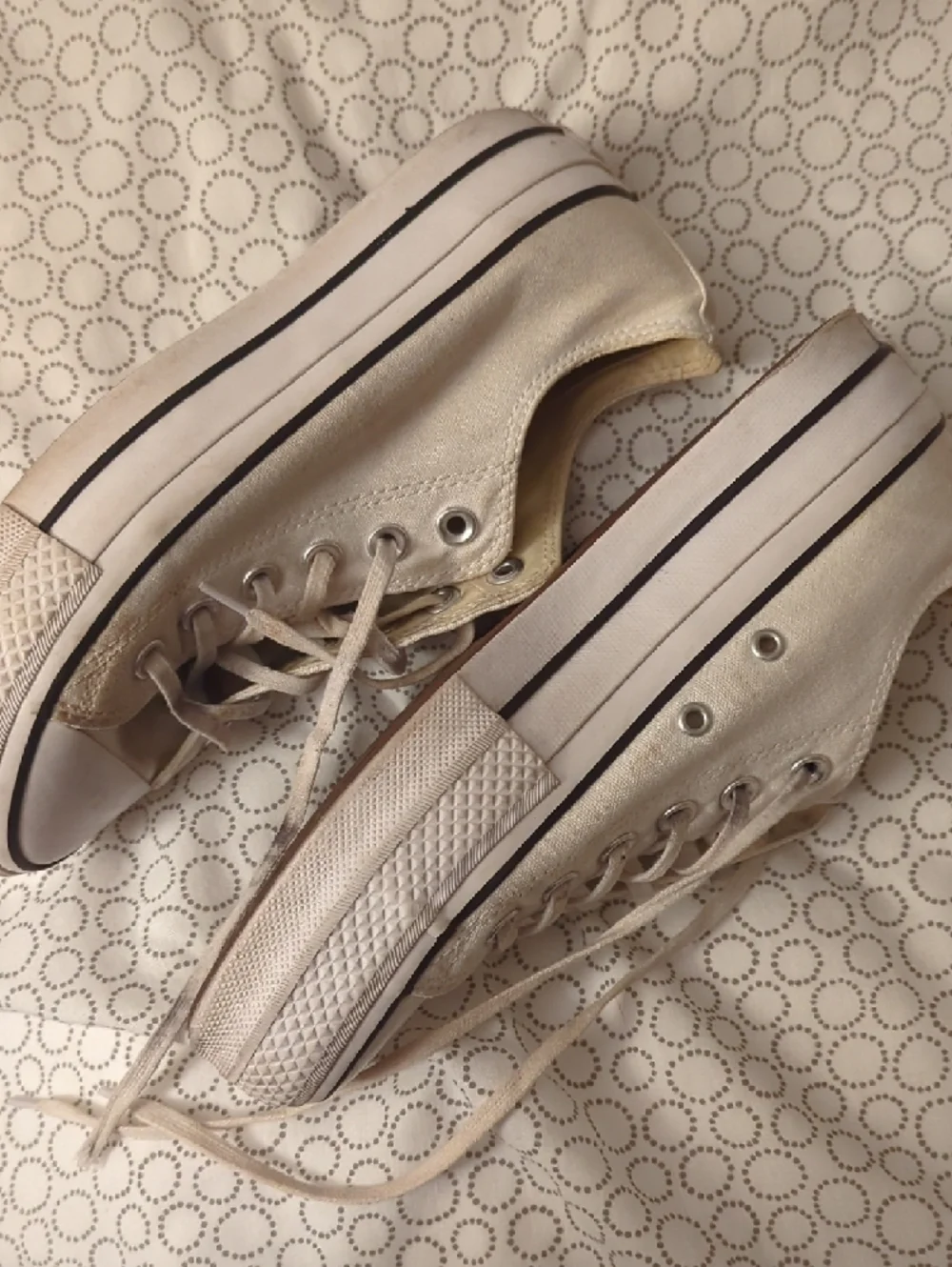 Converse Low-Top Canvas Sneakers in White with Black Logo